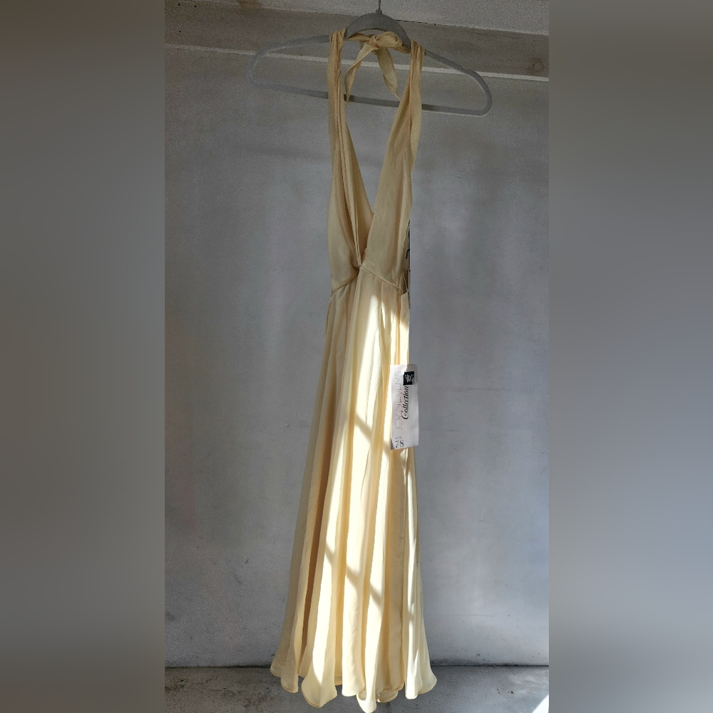 70s Joy Stevens rare original yellow flowing chiffon dress vintage NWT